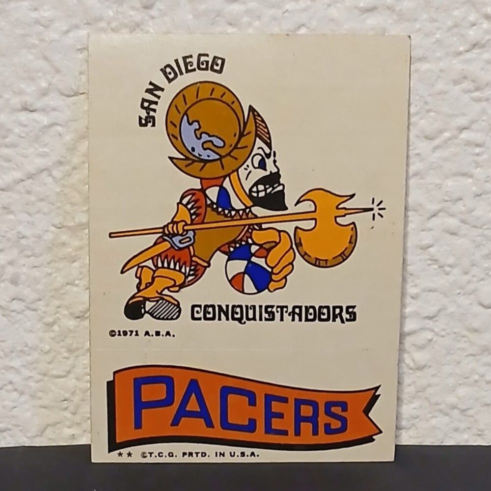1971 TOPPS BASKETBALL NBA LOGO STICKERS SAN DIEGO CONQUISTADORS INDIANA PACERS